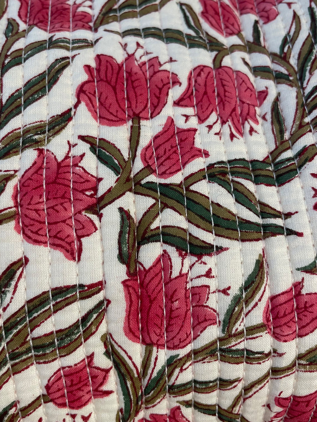 Astuccio Saffron cotone block print dettaglio stampa artigianale