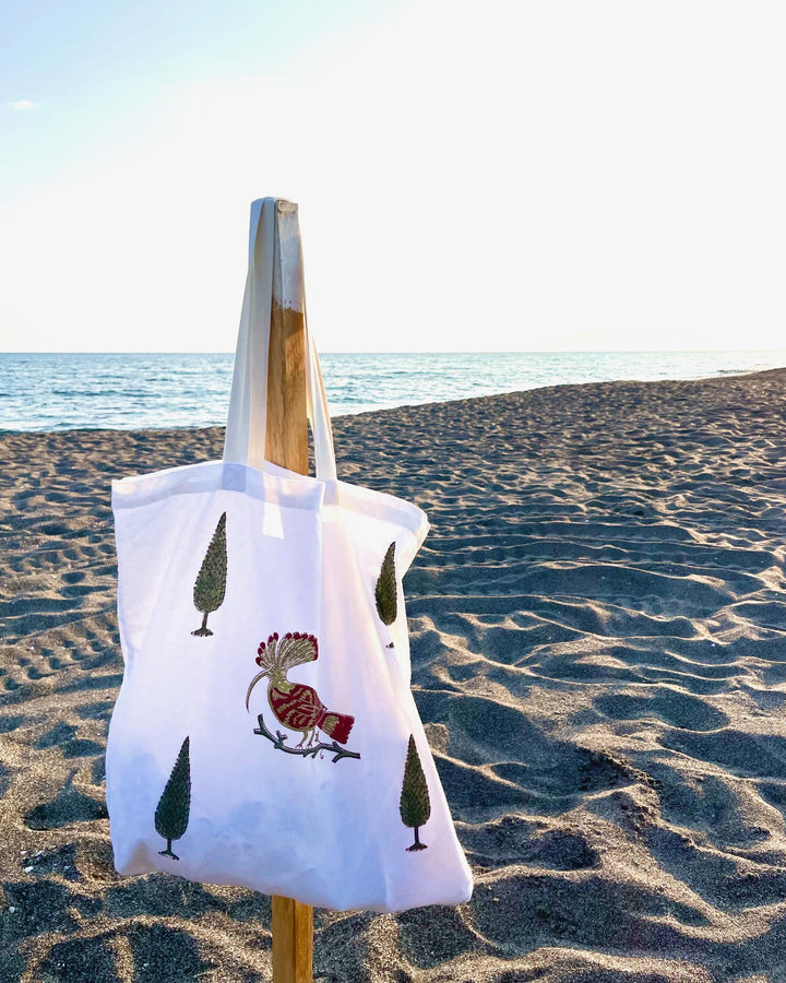 Shopper cotone stampato block print ambientazione lifestyle