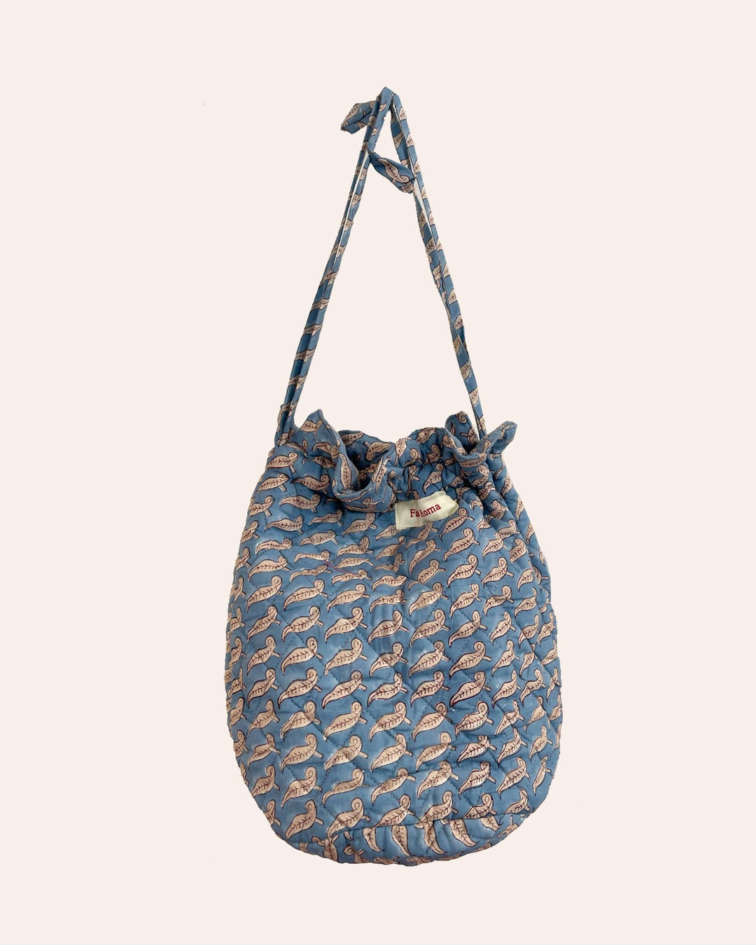 Polty Bag Sky dettaglio stampa block print cotone trapuntato