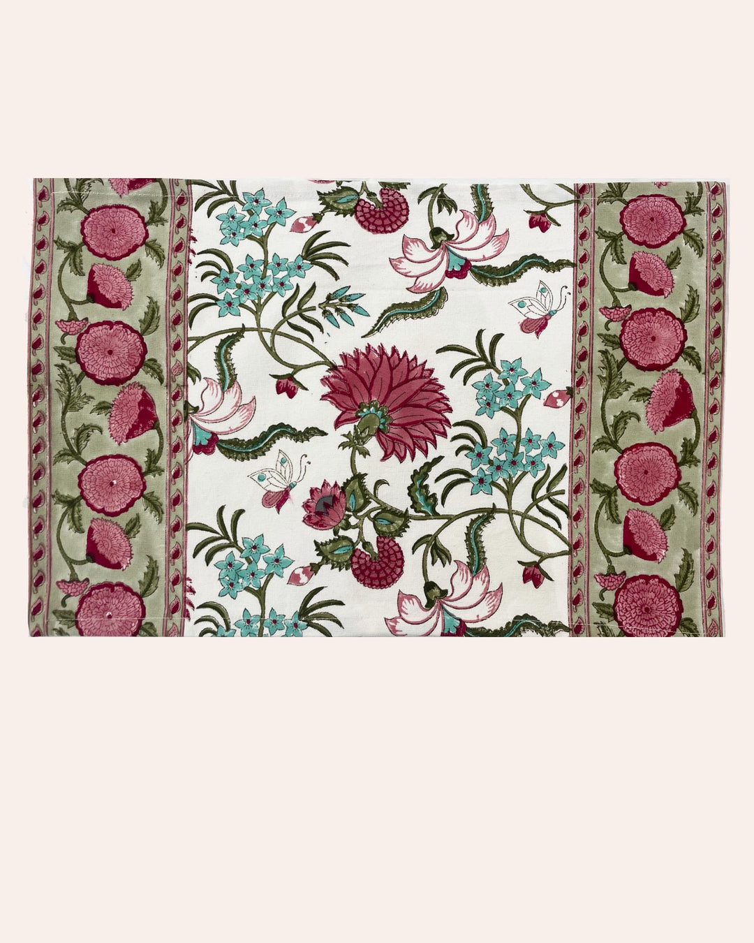 Sottopiatto Iris dettaglio stampa block print cotone canvas