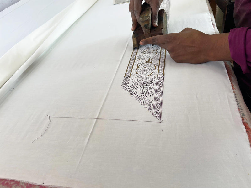 Stampa cn block print di un bordo