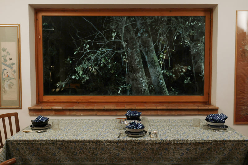 Telo copriletto Persia cotone stampato toni naturali