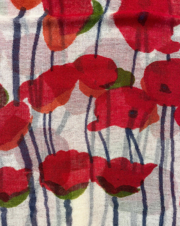 Scialle Twombly dettaglio bordo lana e seta Kashmir