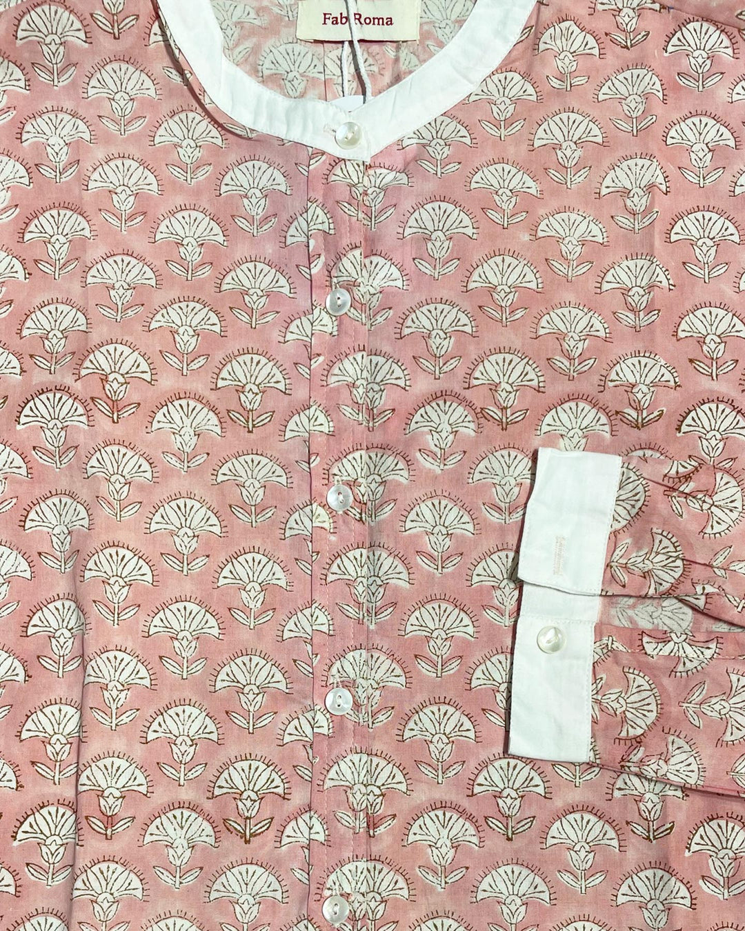 Camicia Bibi Ventaglio dettaglio stampa a ventaglio su cotone artigianale