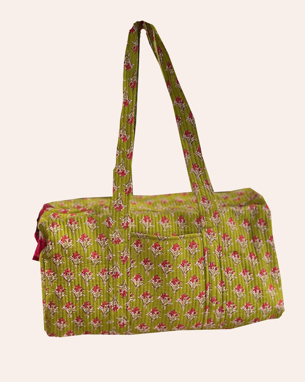 Week Ender Pistacho borsa viaggio dettaglio stampa verde