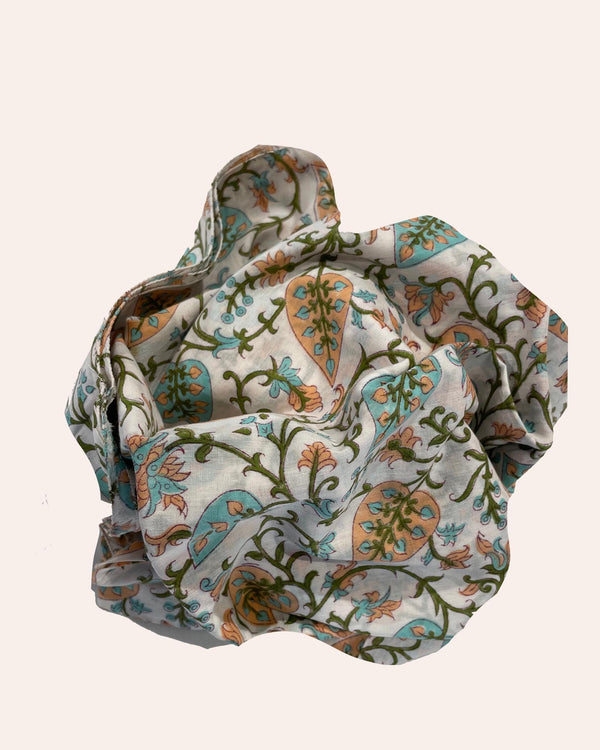Scialle pareo Kashmir cotone indiano block print